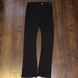 Black Ribbed Flare Leggings